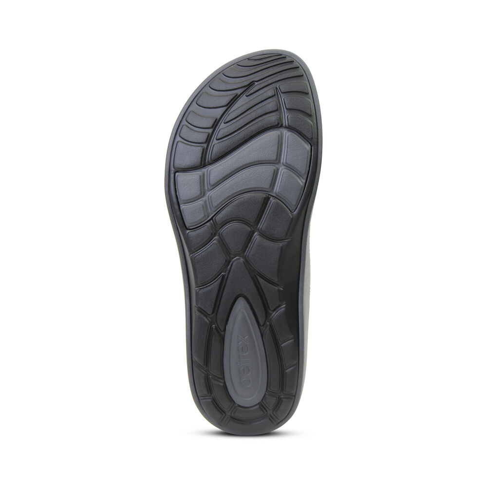 Aetrex Men's Maui Flip Flops - Charcoal | USA 2K71217